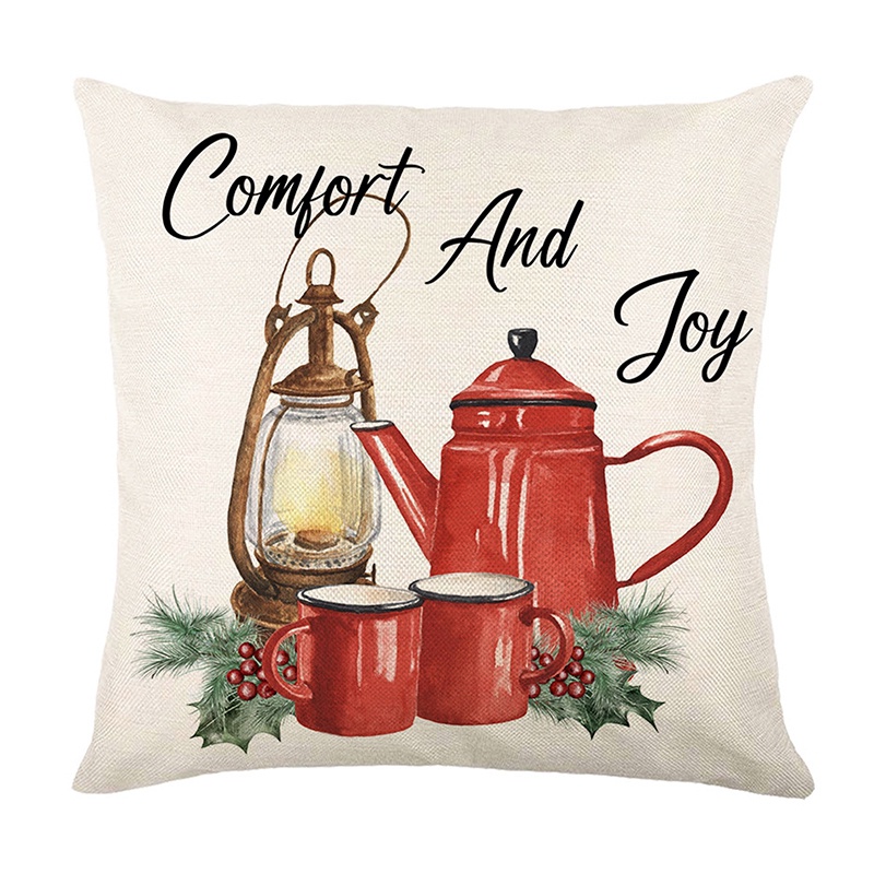 1 Vỏ Gối Đơn In Họa Tiết Giáng Sinh Trang Trí Nhà Cửa 45 * 45cm