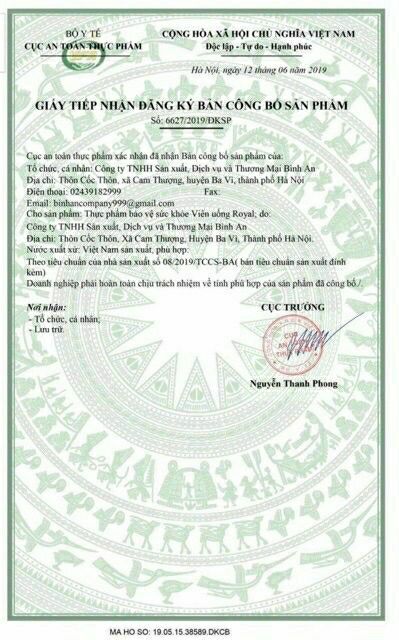 TRỢ GIÁ- Viên uống trắng da mờ nám Royal Bình an, hộp 60V, date mới nhất