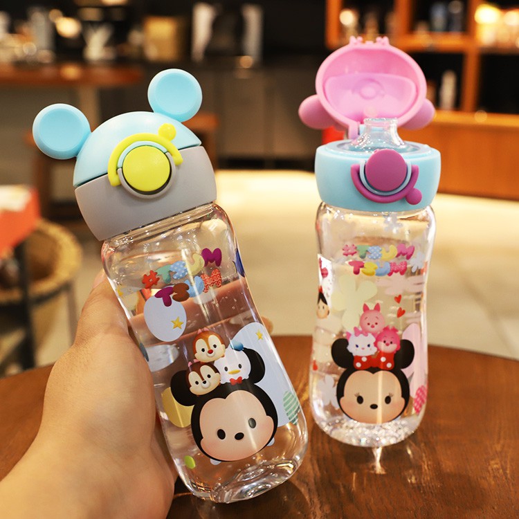 Bình Nước Thể Thao 400ml Không BPA Bằng Silicone In Hình Elsa Cho Trẻ Em