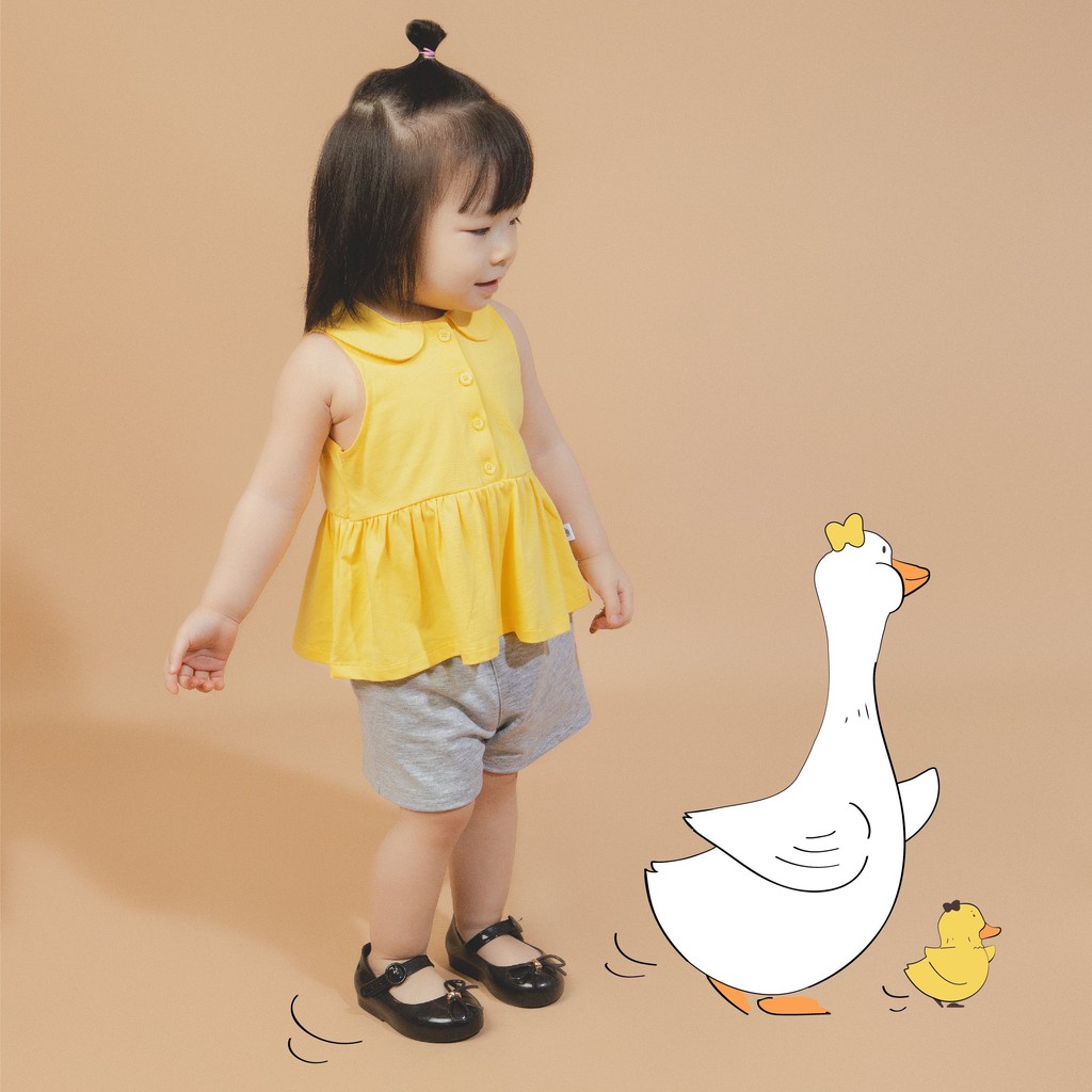 Áo ba lỗ Lake vàng, quần áo trẻ em, phụ kiện, đồ sơ sinh hãng Chaang chất liệu cotton an toàn cho bé