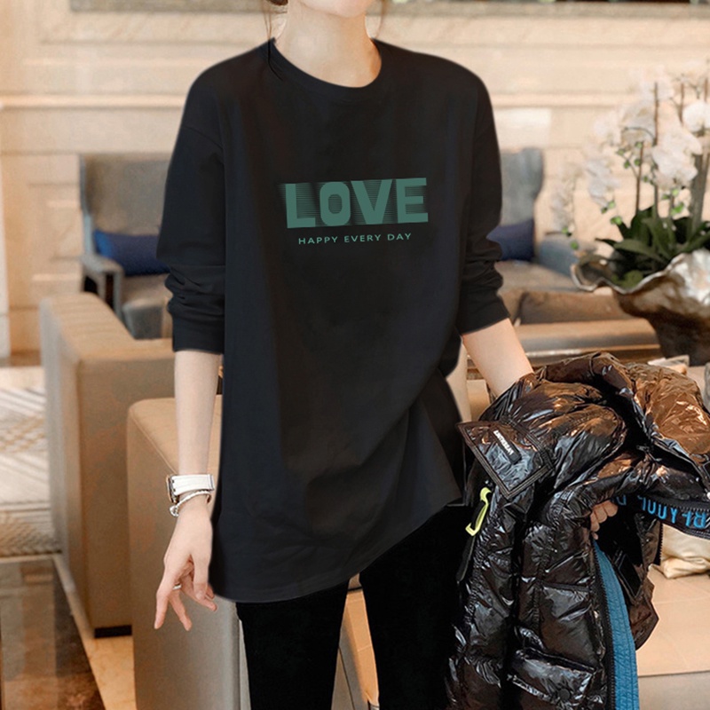 NRVP Áo Thun Nữ Dài Tay Dáng Rộng Phong Cách Hàn Quốc Mới