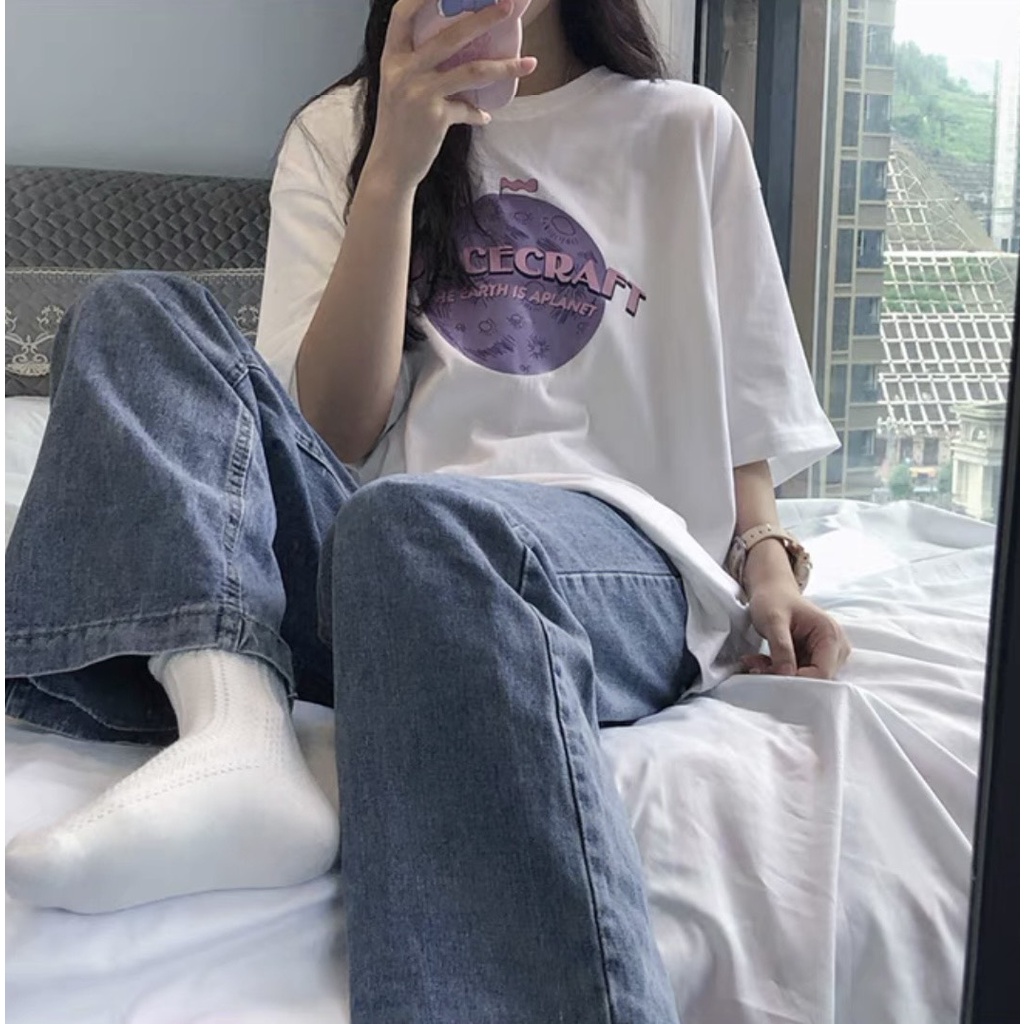 Áo thun tay lỡ form rộng SpaceCraft NEKOSG, áo phông form rộng Unisex ATL273