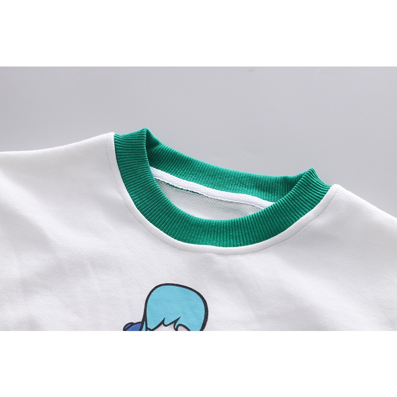 Áo Sweater Thể Thao Tay Dài Cổ Tròn In Hình Vịt Donald Hoạt Hình Kích Thước 80-120cm Cho Trẻ Em