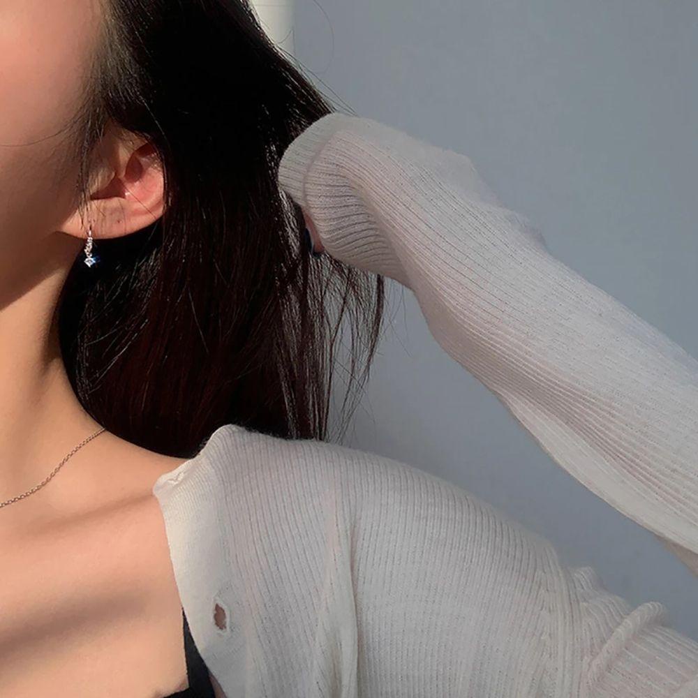 Khuyên Tai Hình Tròn Phong Cách Hàn Quốc Dễ Thương Sáng Tạo Dành Cho Nữ