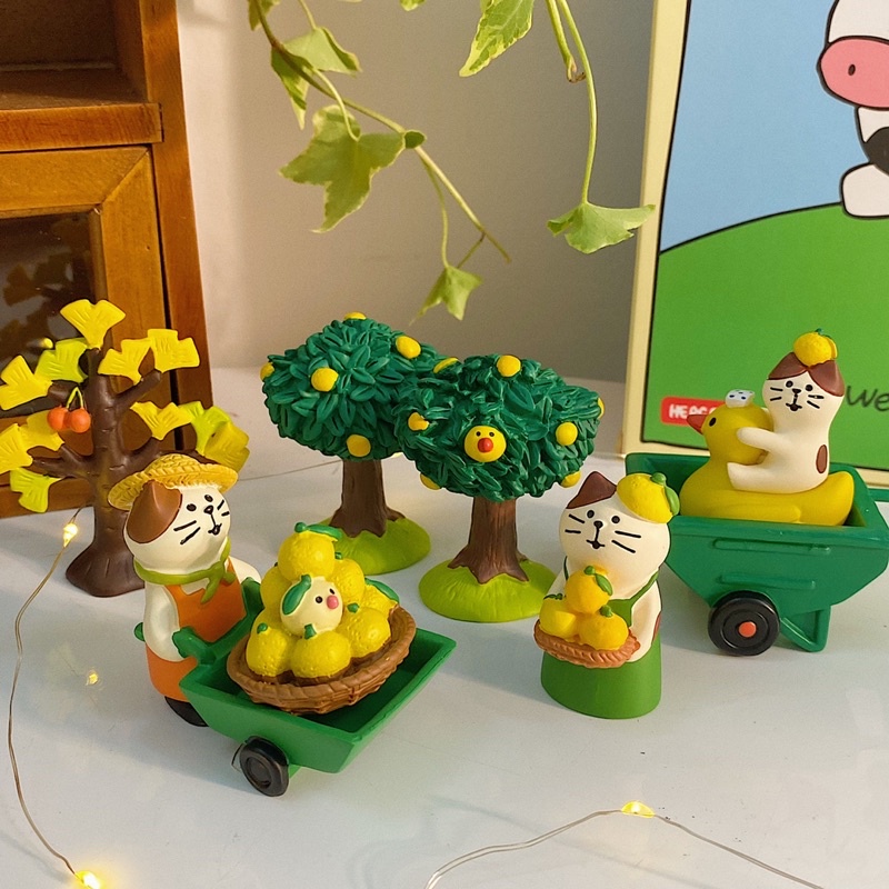 Mô hình mèo chủ đề vườn chanh