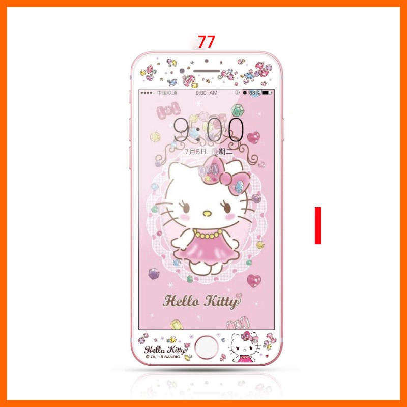 [Monika Shop] Kính cường lực iPhone 6plus 6splus hoạ tiết Hello Kitty xinh xắn bảo vệ