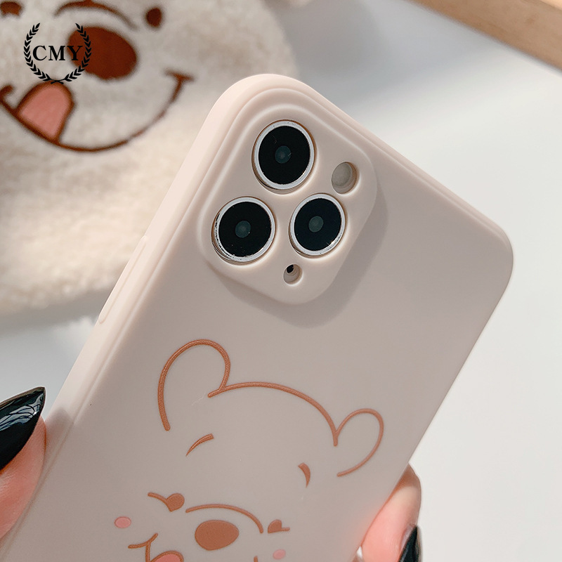 ốp iphone 11 Ốp điện thoại silicone in hình gấu dành cho iPhone11/11Pro 11pro Max X XR XS XS MAX 7 8 plus SE 13 pro max 13 mini