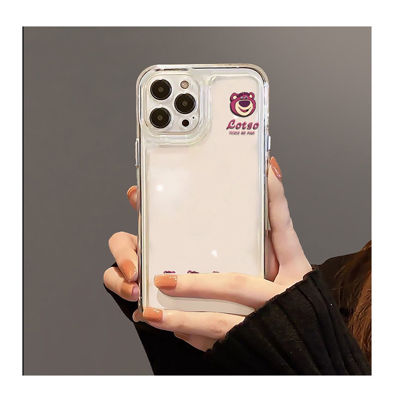 Ốp Điện Thoại Mềm Chống Rơi Hình Gấu Và Dâu Tây Cho iPhone 14 13 / 12 / 11promax xr / xsmax / 7P / 8plus