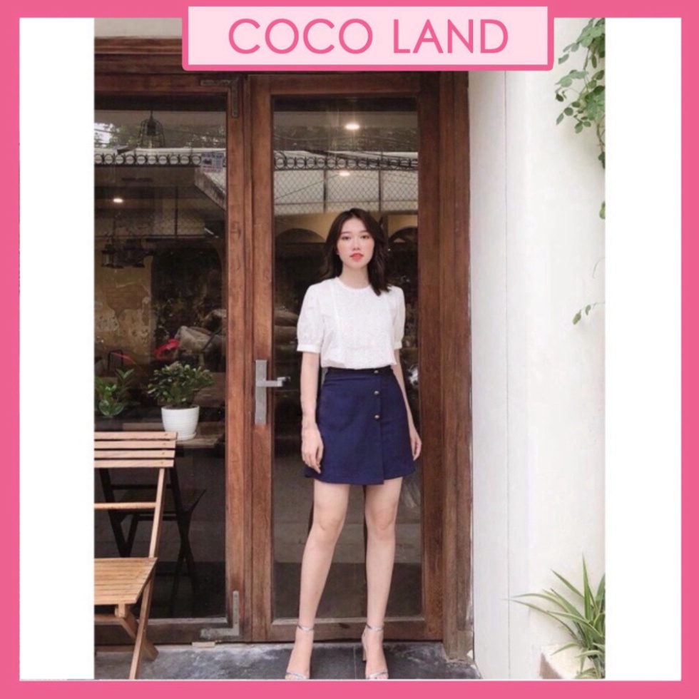 Quần giả váy Cúc Hoa siêu Hot chất đẹp mầu trắng đen deal tốt xiao shop