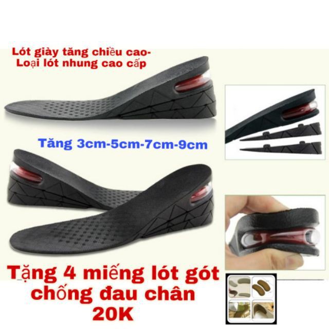 Lót giày tăng chiều cao có đệm khí cả bàn ( LOẠI CAO CẤP ) + TẶNG QUÀ shopee. vn|mochi04