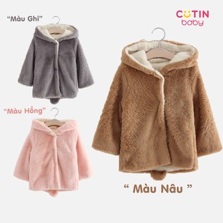 Áo Khoác Cho Bé - Áo Khoác Lông Chồn Mịn Cho Bé Trai Bé Gái (Từ 5 tháng đến 4 tuổi)