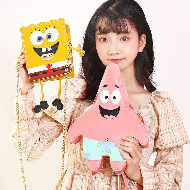 Set Nguyên Liệu Làm Túi Tự Khâu Hoạt Hình Bọt Biển Spongebob Và Sao Biển Patrick