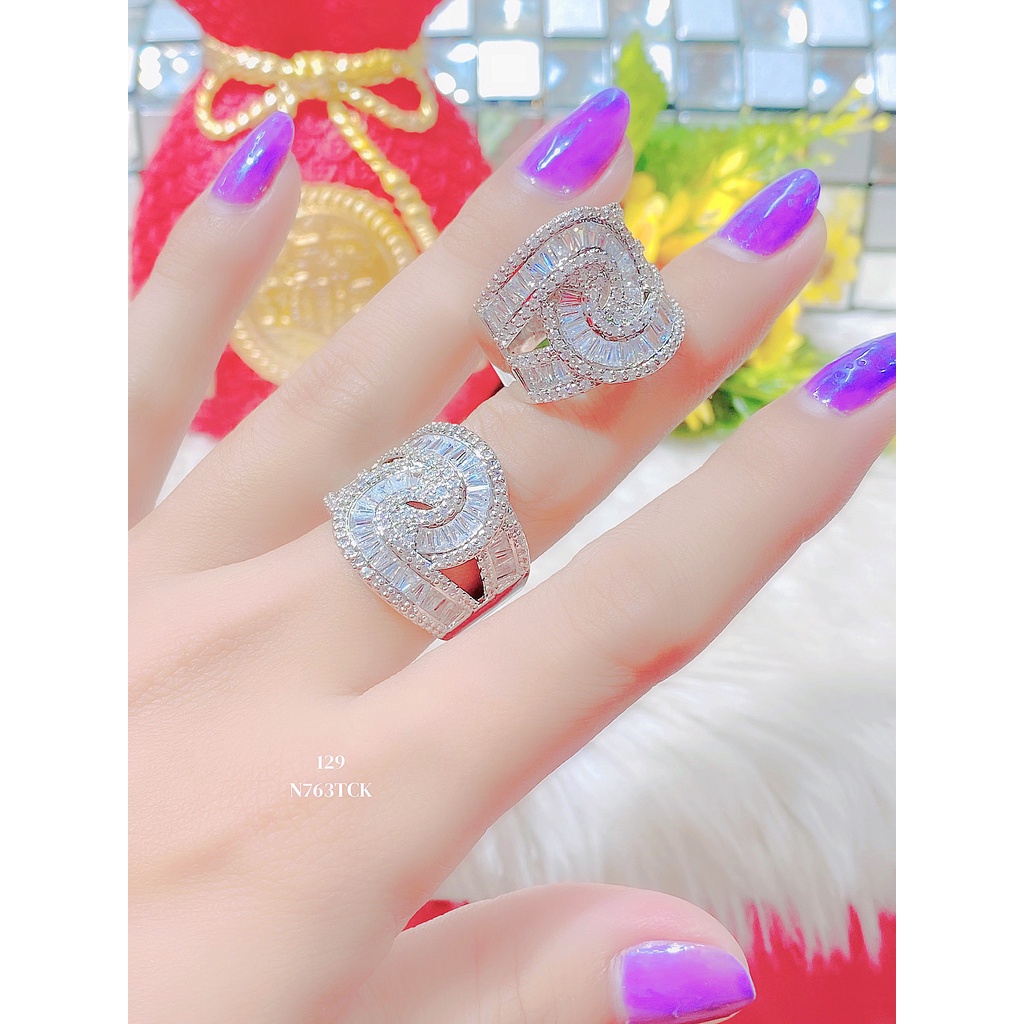 Nhẫn nữ đính xoàn mạ vàng cao cấp (giá tốt nhất) N763