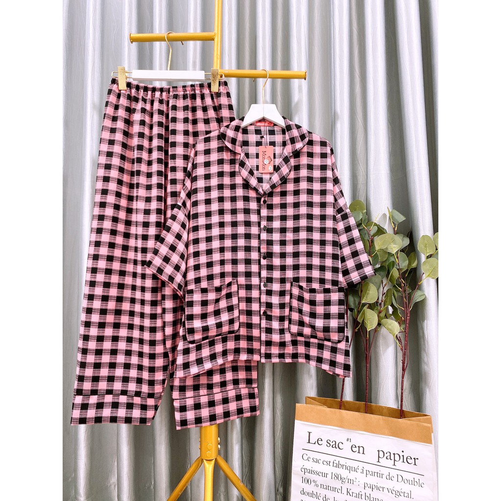 Đồ bộ Pijama lụa Mangô áo cánh dơi quần dài cao cấp mịn mát