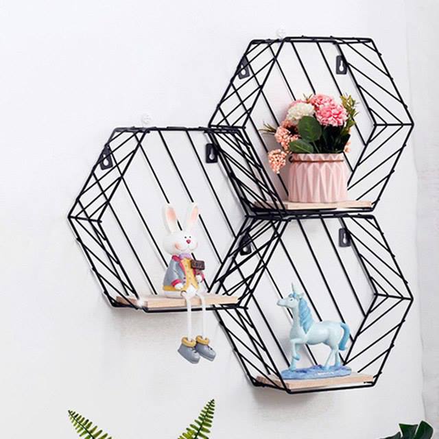 Combo 3 kệ lục giác đen