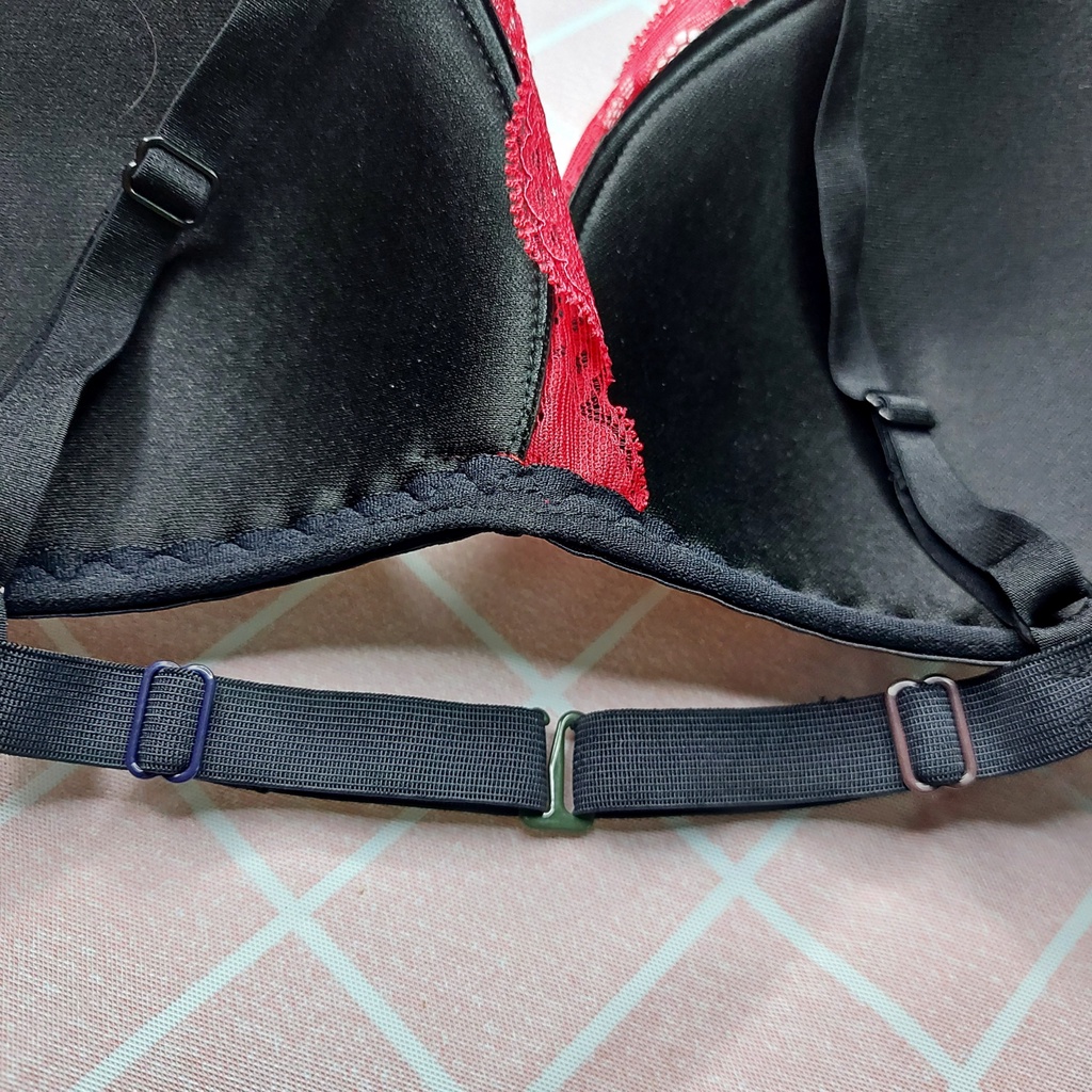 Bộ đồ lót nữ ren, bralette sexy không gọng mút mỏng đỏ (form lớn)SB01 [95's House]