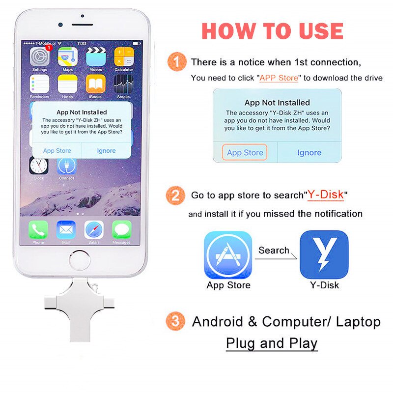 Usb 4 Trong 1 Otg 512gb Cho Iphone | BigBuy360 - bigbuy360.vn