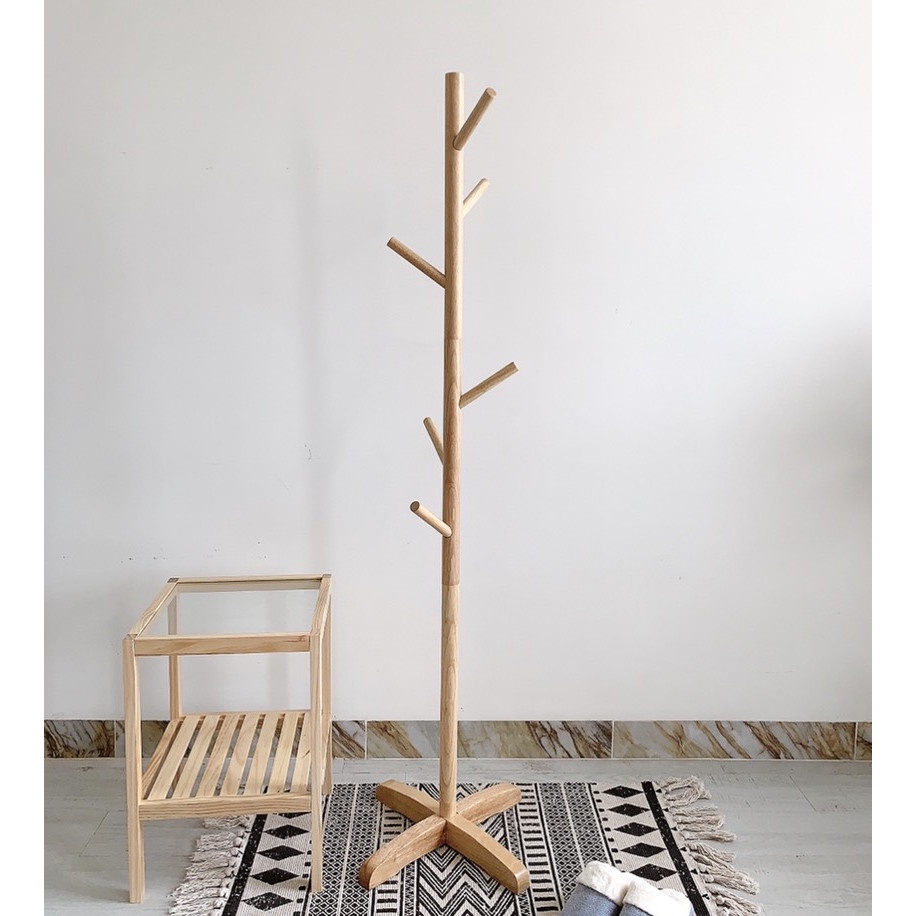 Giá Treo Đồ, Cây Treo Quần Áo Gỗ Phong Cách Hàn Quốc Decor Phòng Xinh