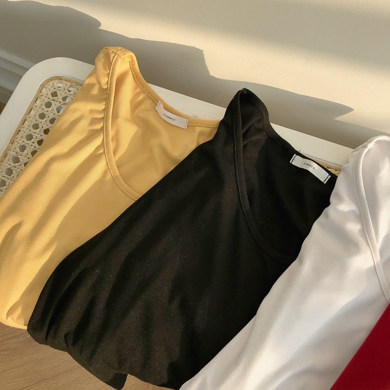 LEN clothing Áo thun trơn ngắn tay mùa hè 4 màu 7987