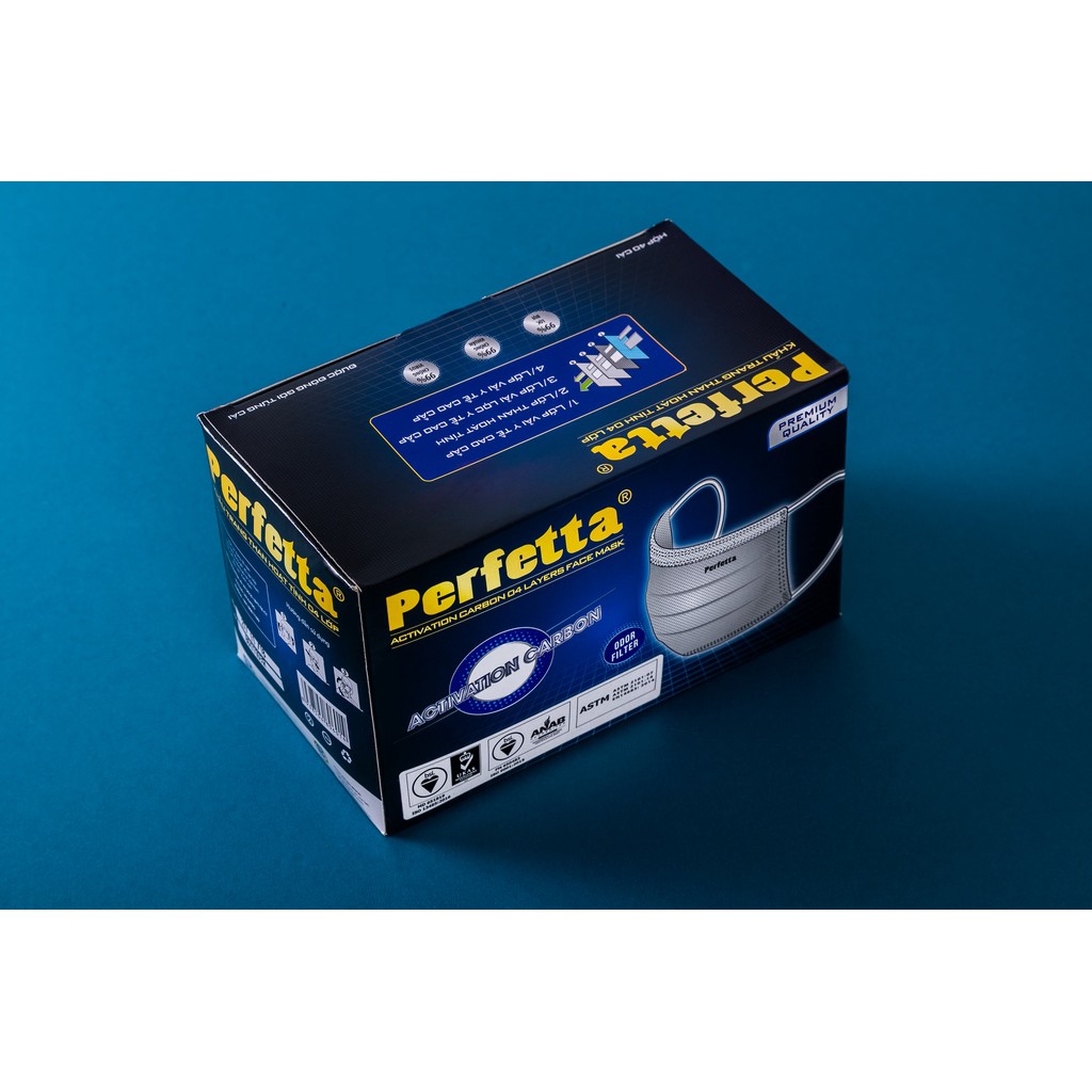 [ Hết] HỘP KHẨU TRANG THAN HOẠT TÍNH LỌC KHÔNG KHÍ KHÓI CHÁY, BỤI.. #PERFETTA 4 LỚP ! | BigBuy360 - bigbuy360.vn