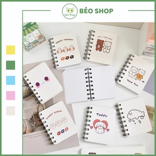 Sổ tay mini ghi chép gáy lò xo hoạt hình đáng yêu