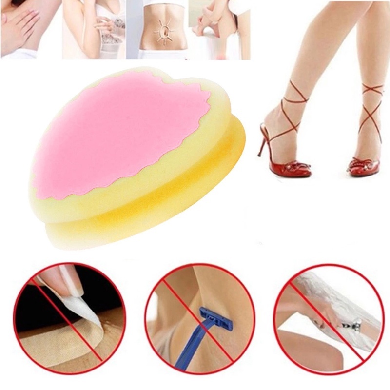 Miếng Xốp Tẩy Lông Không Đau Hai Mặt Mềm Mại Dùng Cho Mặt/Chân/Tay/Bụng