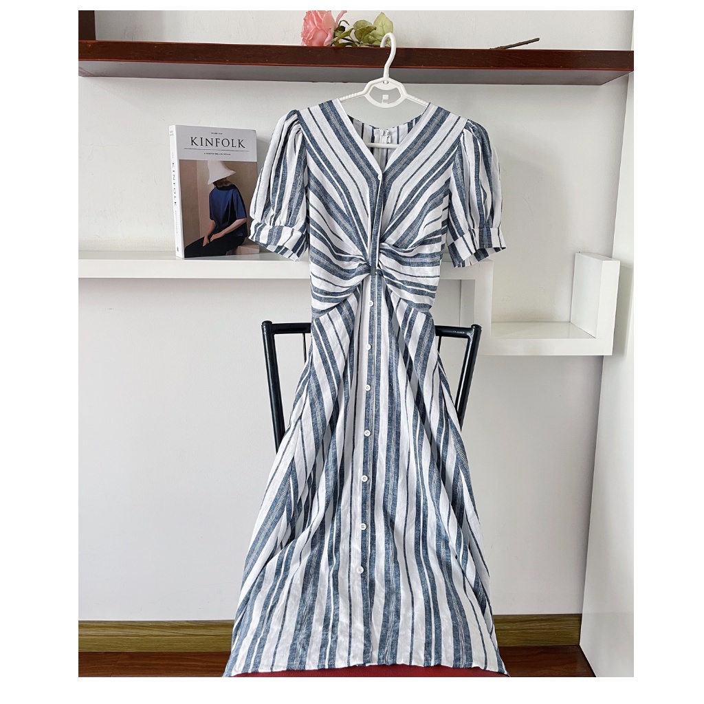 Váy đầm sơ mi dáng dài, váy liền công sở phong cách đầm vintage tiểu thư | BigBuy360 - bigbuy360.vn