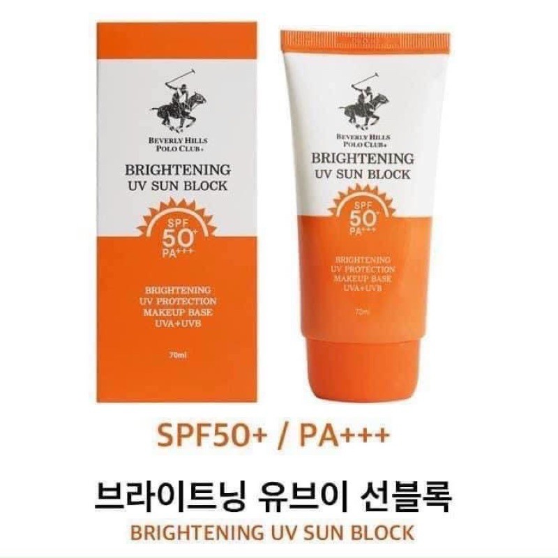 Kem Chống Nắng Bevery Hills Polo Club Rose UV Sun Block Brightening Uv Sun Block SPF/50+++ Hàn Quốc 70ml