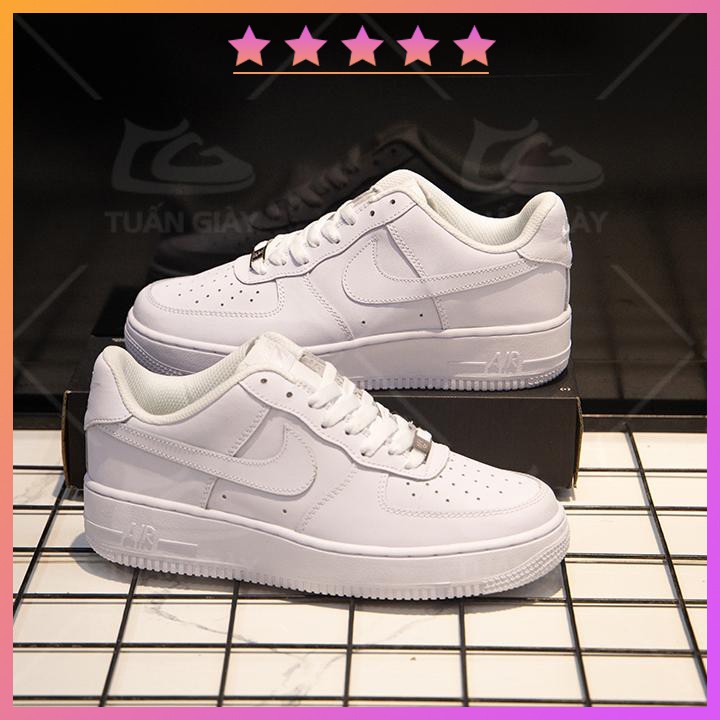 Giày AF1 chất liệu da miếng kiểu dáng Sneaker phối đồ trẻ trung năng động