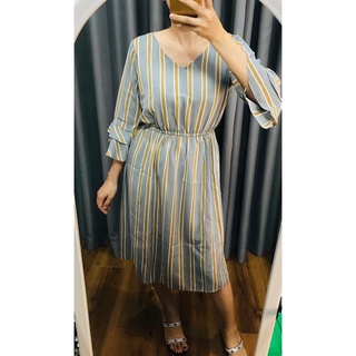 đầm lụa có tay 2 lớp văn phòng