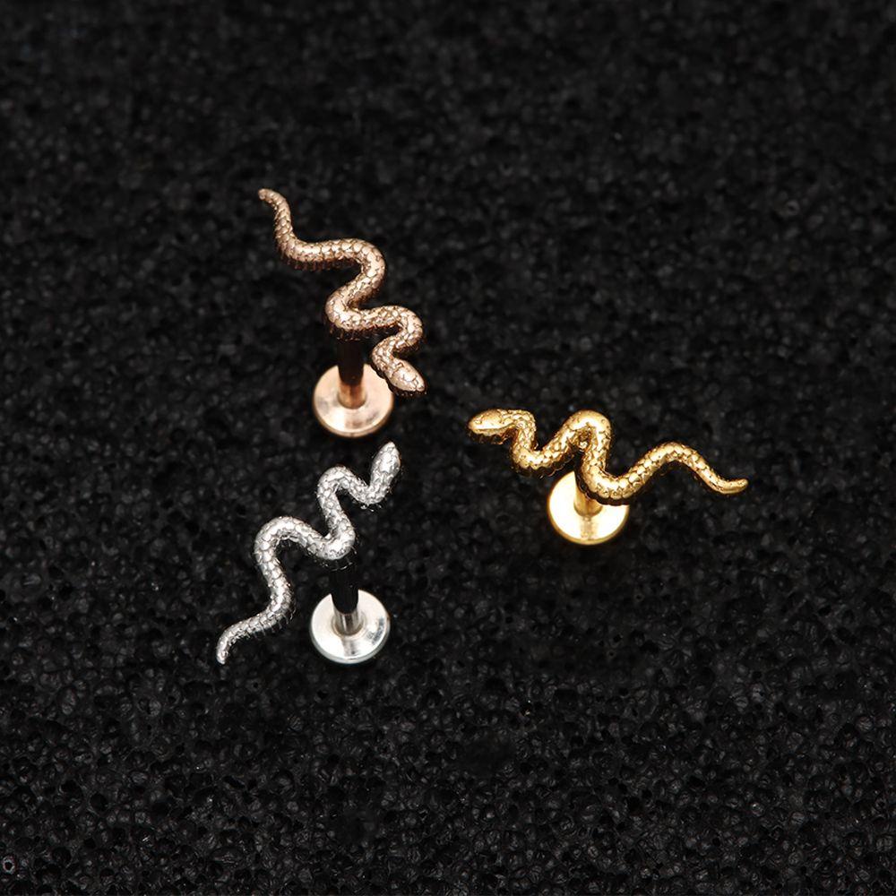 1 Khuyên Xỏ Vành Tai Hình Rắn Cá Tính