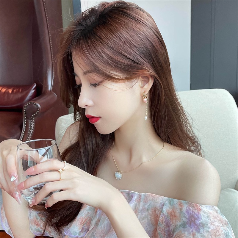 Bông Tai Mạ Bạc 925 Hình Hoa Tulip Đính Ngọc Trai Thời Trang Hàn Quốc