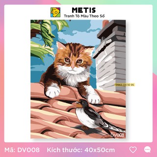 Tranh tô màu số hoá METIS Tranh Động Vật Con Mèo DV008 - Hàng Chính Hãng