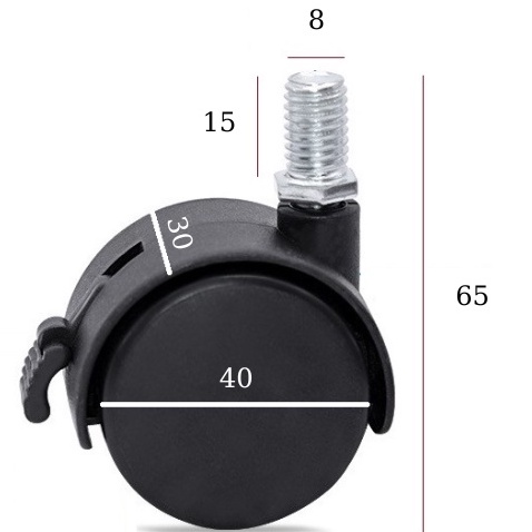 Bánh xe nhựa có khóa Bánh xe quạt hơi nước  Nguyên Việt chạy êm, bền chắc