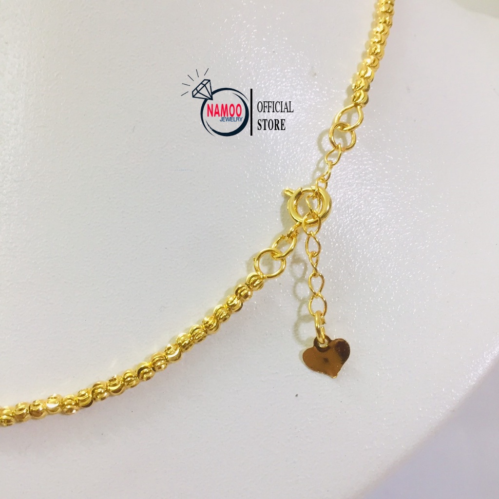 Dây Chuyền Bi Mạ Vàng Nữ Đính Đá V665 Dài dây 45cm+5cm tăng đơ chỉnh Namoo jewelry