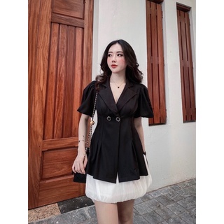 Set vest kèm chân váy ly