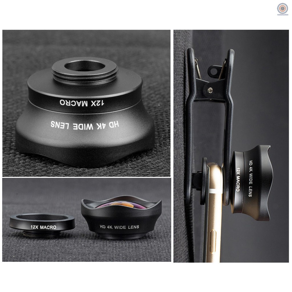 Ống Kính Góc Rộng 16mm + 12x Macro Kèm Kẹp Gắn Điện Thoại