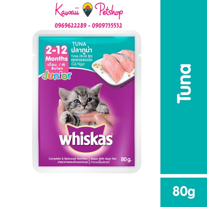 PATE Whiskas cho mèo gói 80gr