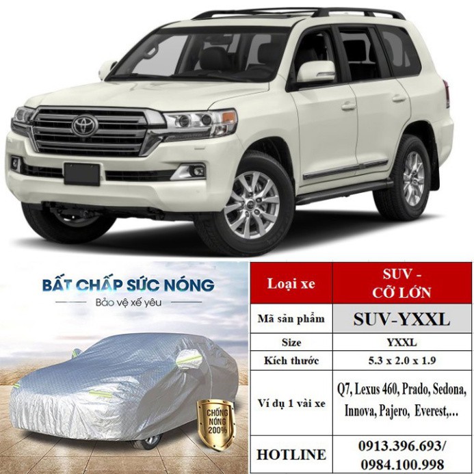 Sản Phẩm Bạt phủ xe ô tô tráng nhôm cao cấp dành cho các loại xe: toyota-hyundai-ford-mazda-kia-Honda-mitsubishi-nissan-