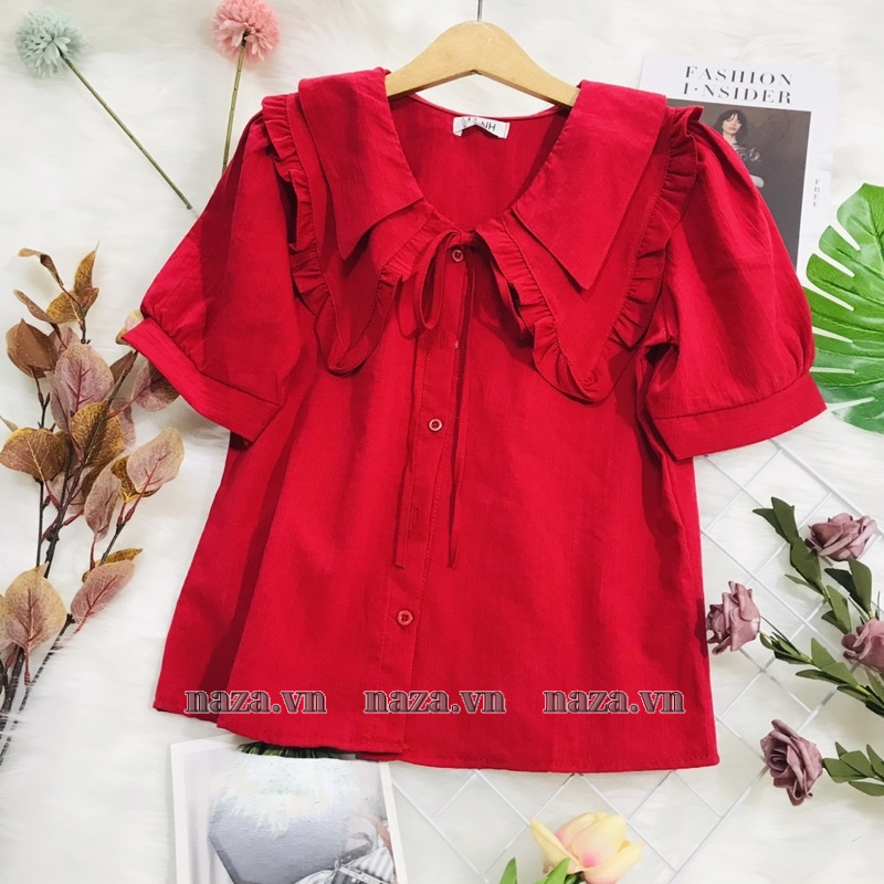 Áo sơ mi kiểu cổ 2 lớp tay ngắn