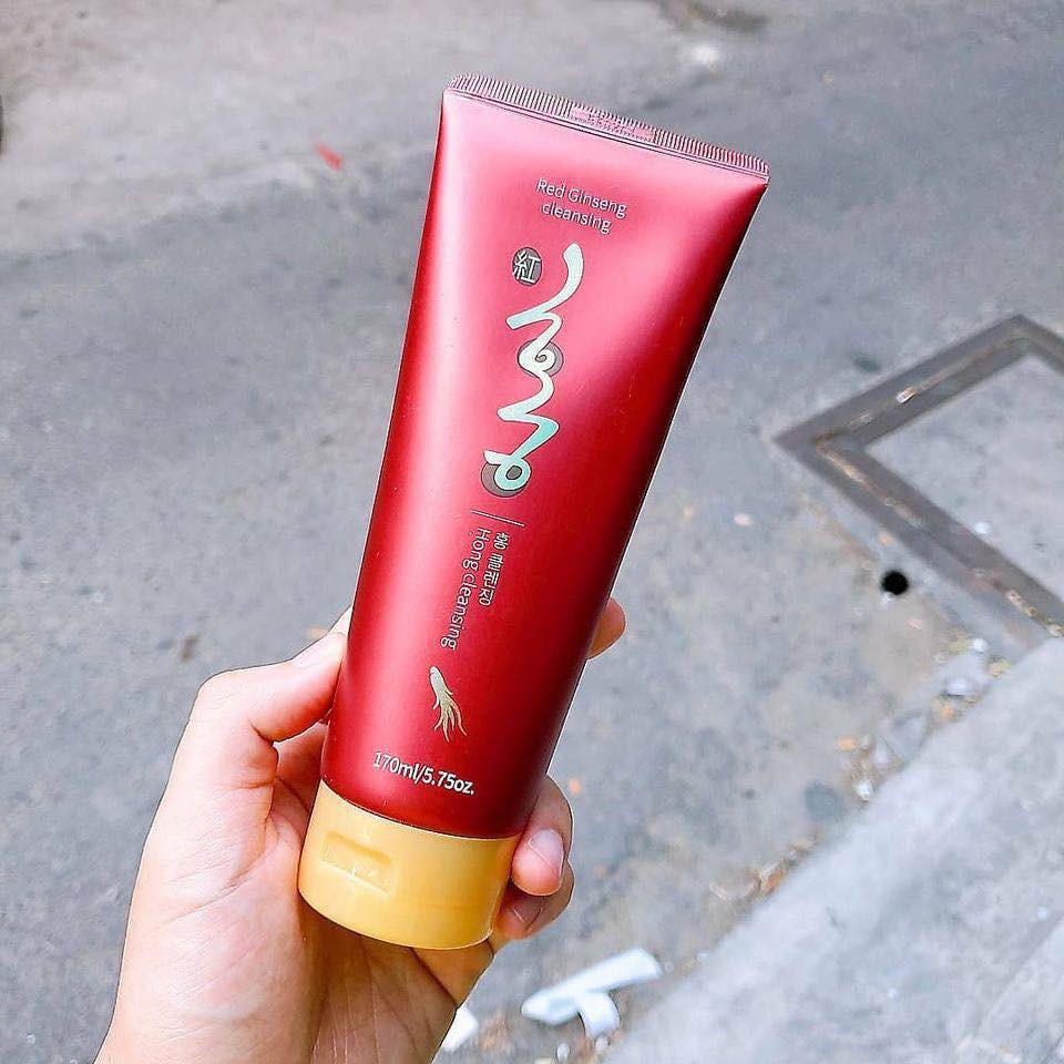 Sữa rửa mặt hồng sâm hong cosmetics Hong Cleansing Red Ginseng Cleansing Foam