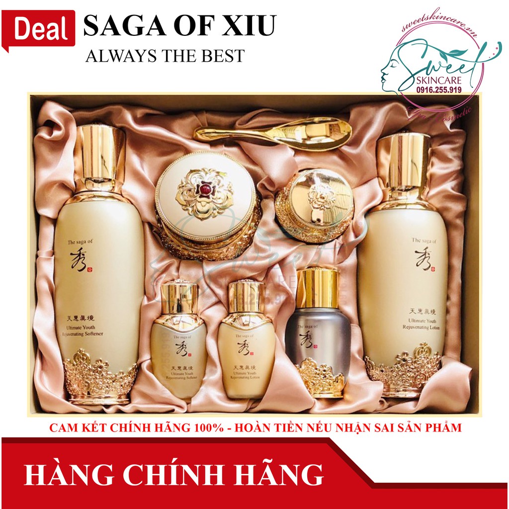 Bộ sản phẩm dưỡng tái sinh The Saga of Xiu – Ultimate Youth Rejuvenating Skincare Set