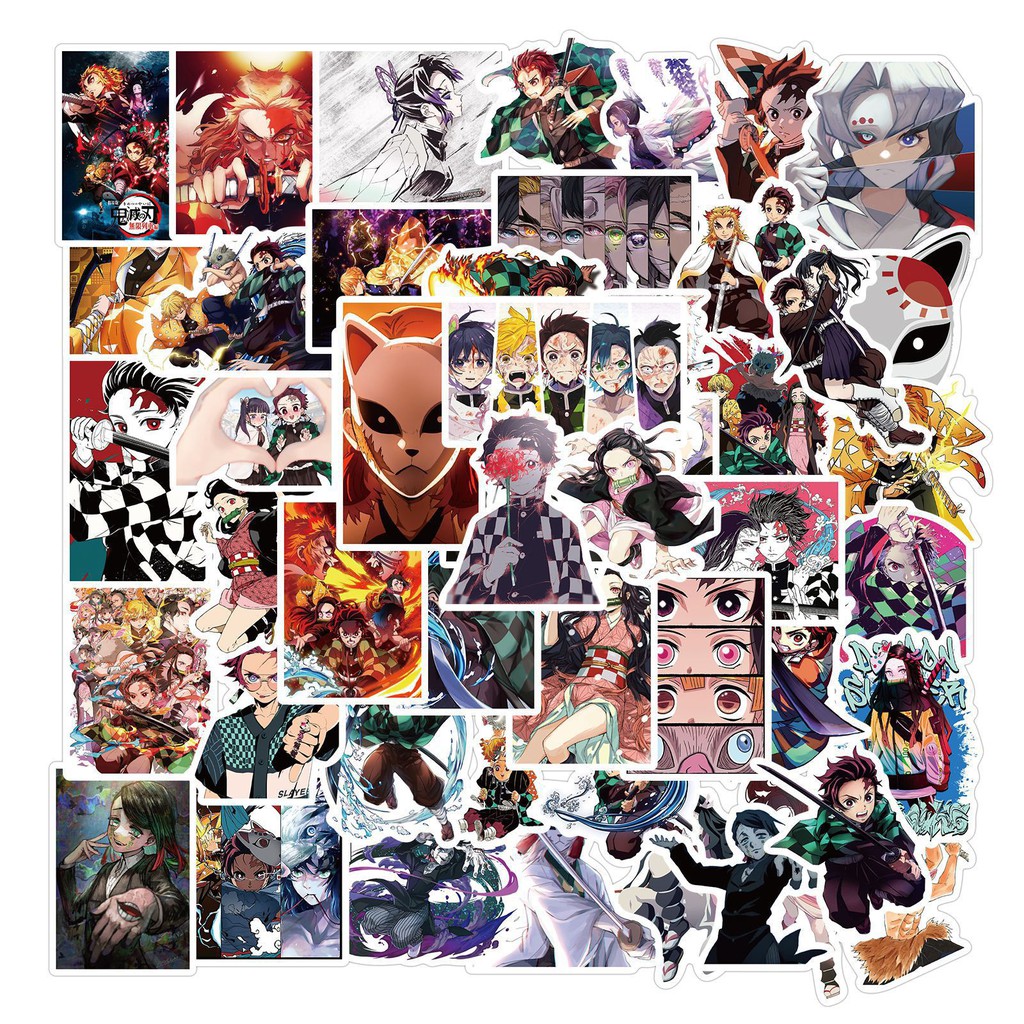 Stickers anime Kimetsu no Yaiba/ Demon slayer  50 miếng không thấm nước