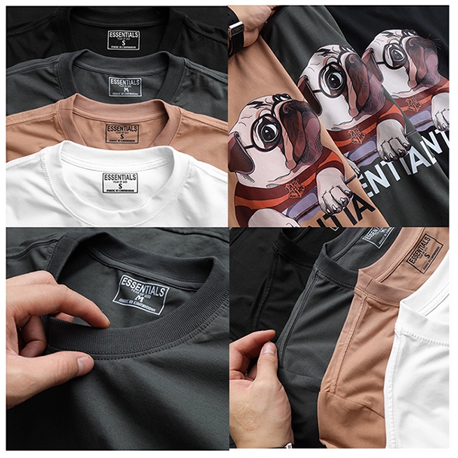 [Ảnh thật] [VNXK] Áo thun tay lỡ nam nữ Cotton oversize form rộng mẫu chó pug