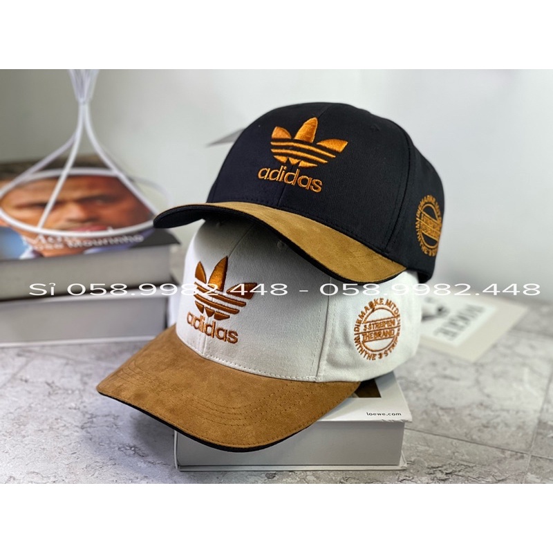 Nón lưỡi trai nam nữ - Mũ adidas phối da lộn phong cách unisex thời trang Hàn Quốc ulzzang phong cách cao cấp