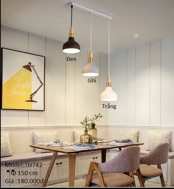 Đèn thả trần trang trí bàn ăn,quán cafe,decor nhà phong cách hiện đại.bh 36 tháng