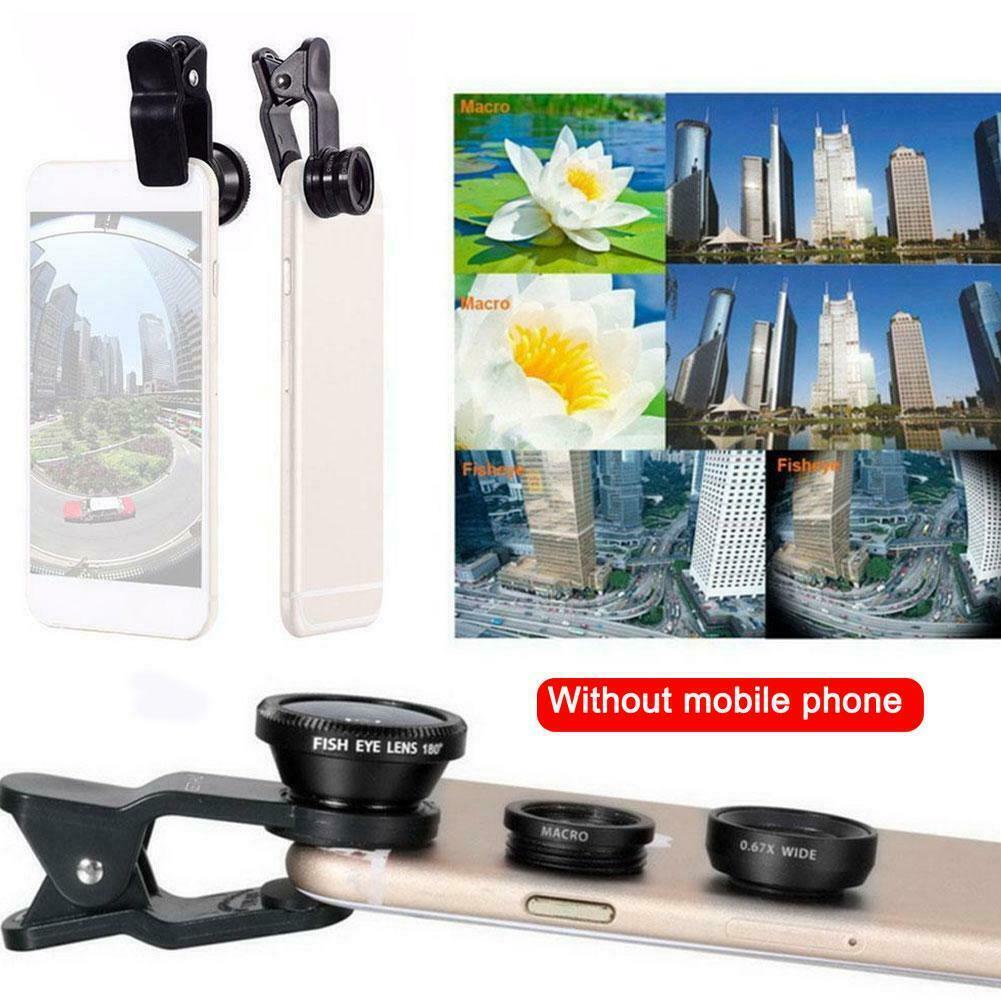 Ống Kính Fisheye Góc Rộng 3 Trong 1 Cho Điện Thoại