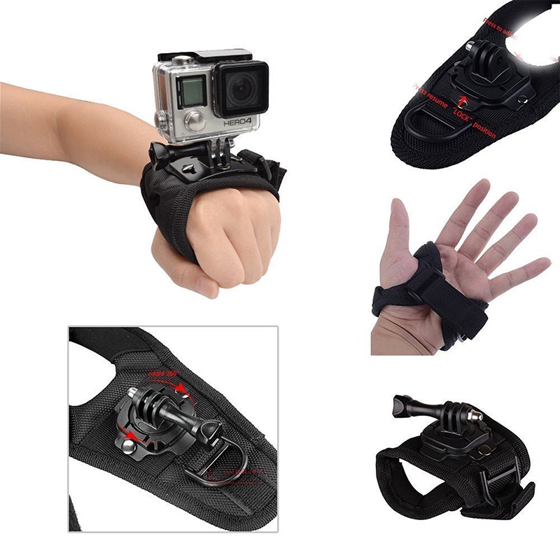 Dây Đeo Cổ Tay Điều Chỉnh 360 Độ Gắn Camera Go Pro Hero 10 9 8 7 6 DJI Action 2