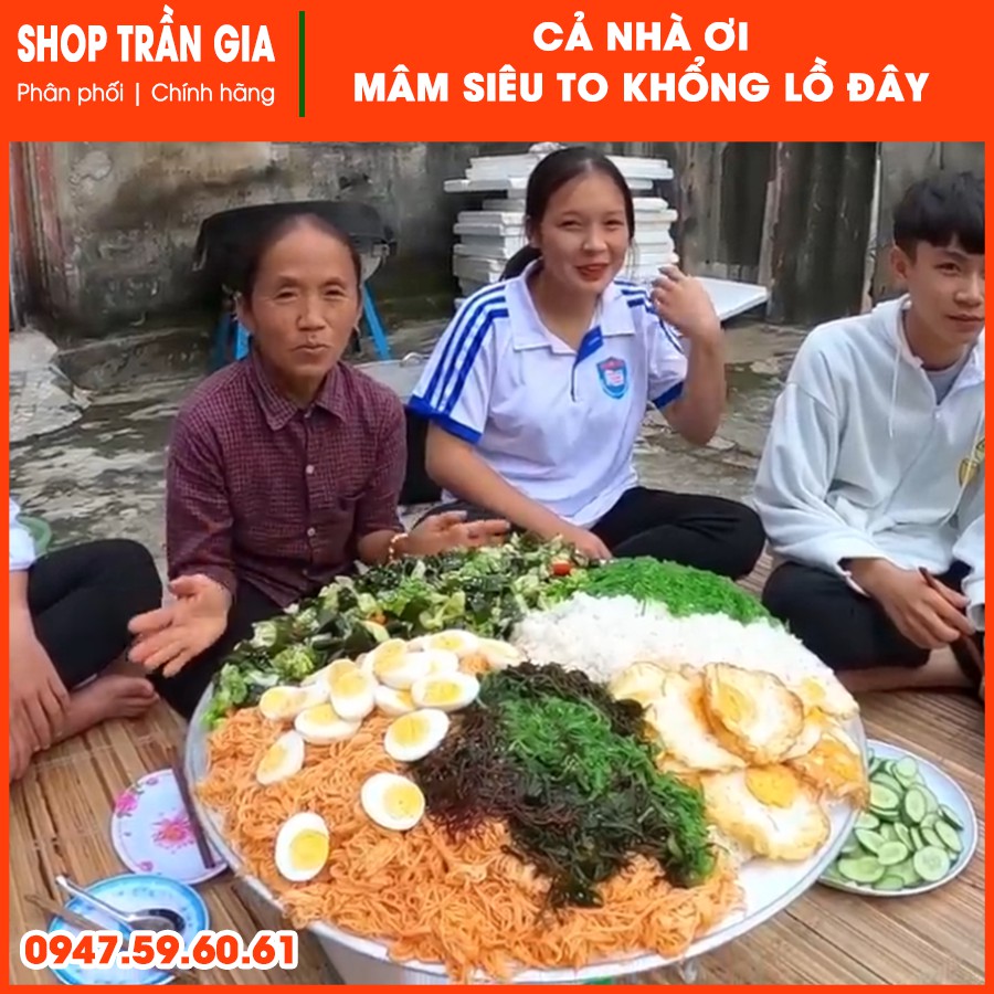 Mâm nhôm cỡ đại loại to tròn D79cm, nặng 1,5kg, dày 2,5ly, đồ dùng phòng bếp để ăn cơm, cỗ, tiệc, lẩu của Shop Trần Gia | BigBuy360 - bigbuy360.vn