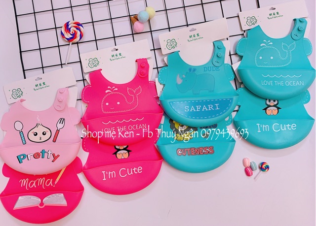 Yếm ăn dặm silicone cao cấp cho bé